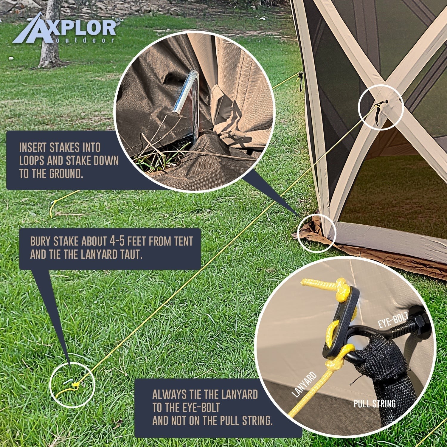 AxplorOutdoor Rapid Tent 8.5ft X8.5ft Portable Pop-Up Canopy with Carry Bag