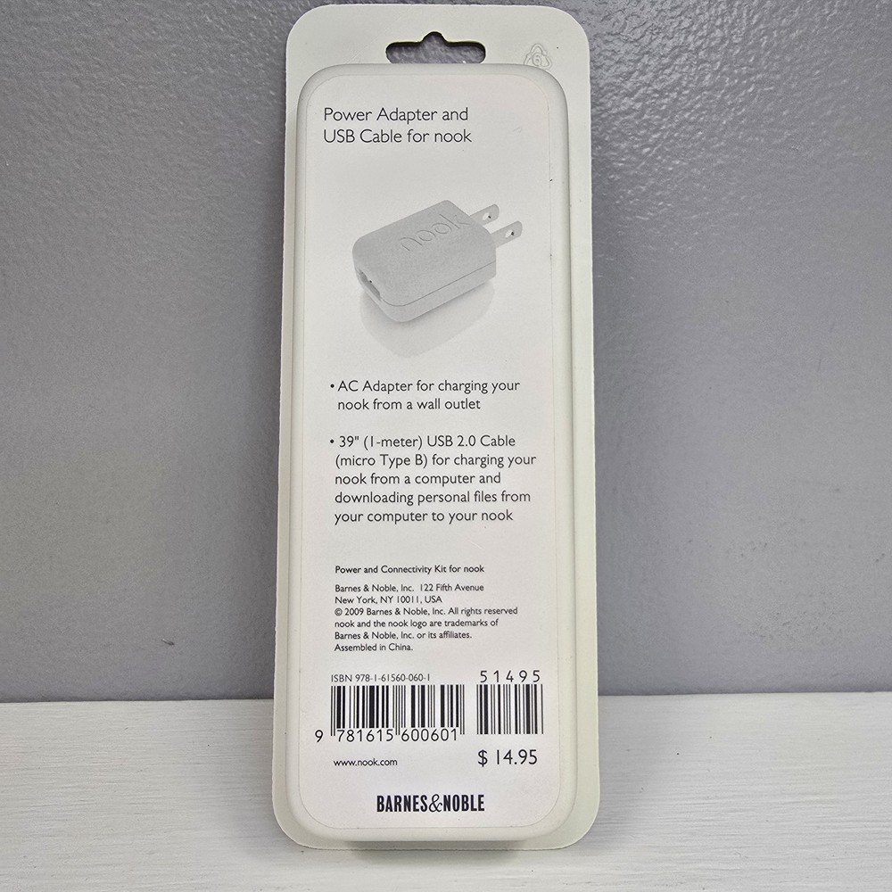 SEALED Barnes & Noble Nook Power Connectivity Kit Adapter Cable Kit Micro Type B