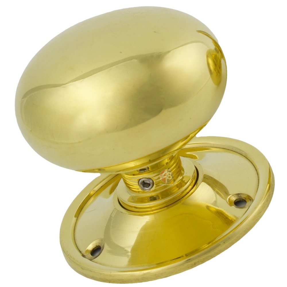 Solid Polished Unlaquered Brass Cottage Door Rim Knobs Handle Pair 40 50 55 65mm