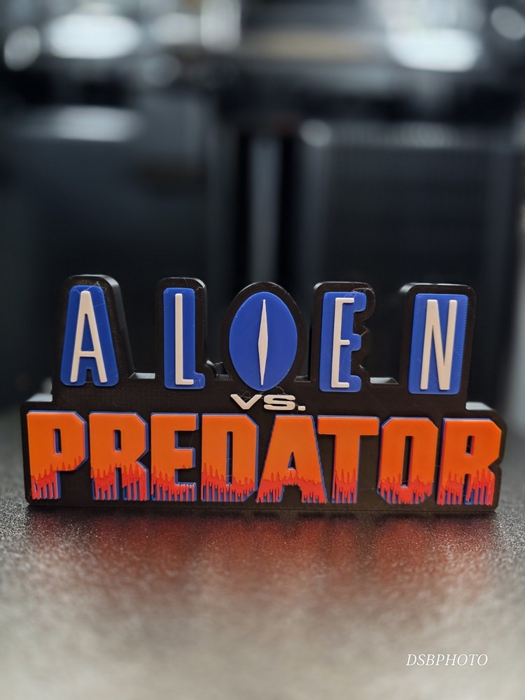 Alien vs. Predator Arcade Logo 3D Printed Display Stand