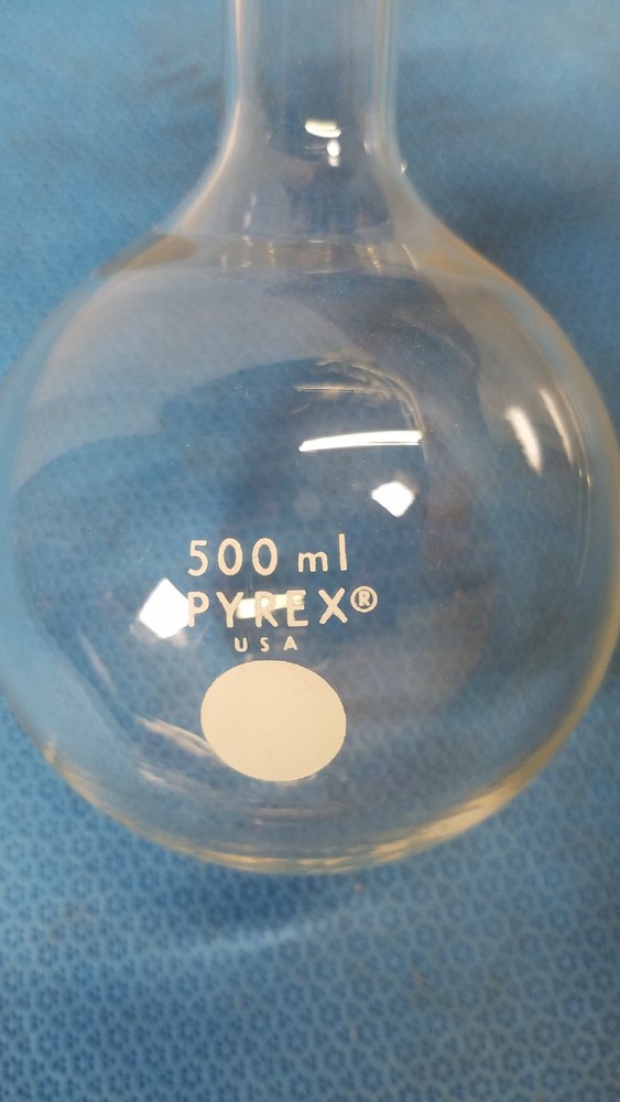 PYREX Boiling Flask, 500 mL, Long Neck, Round Bottom, Tooled Mouth
