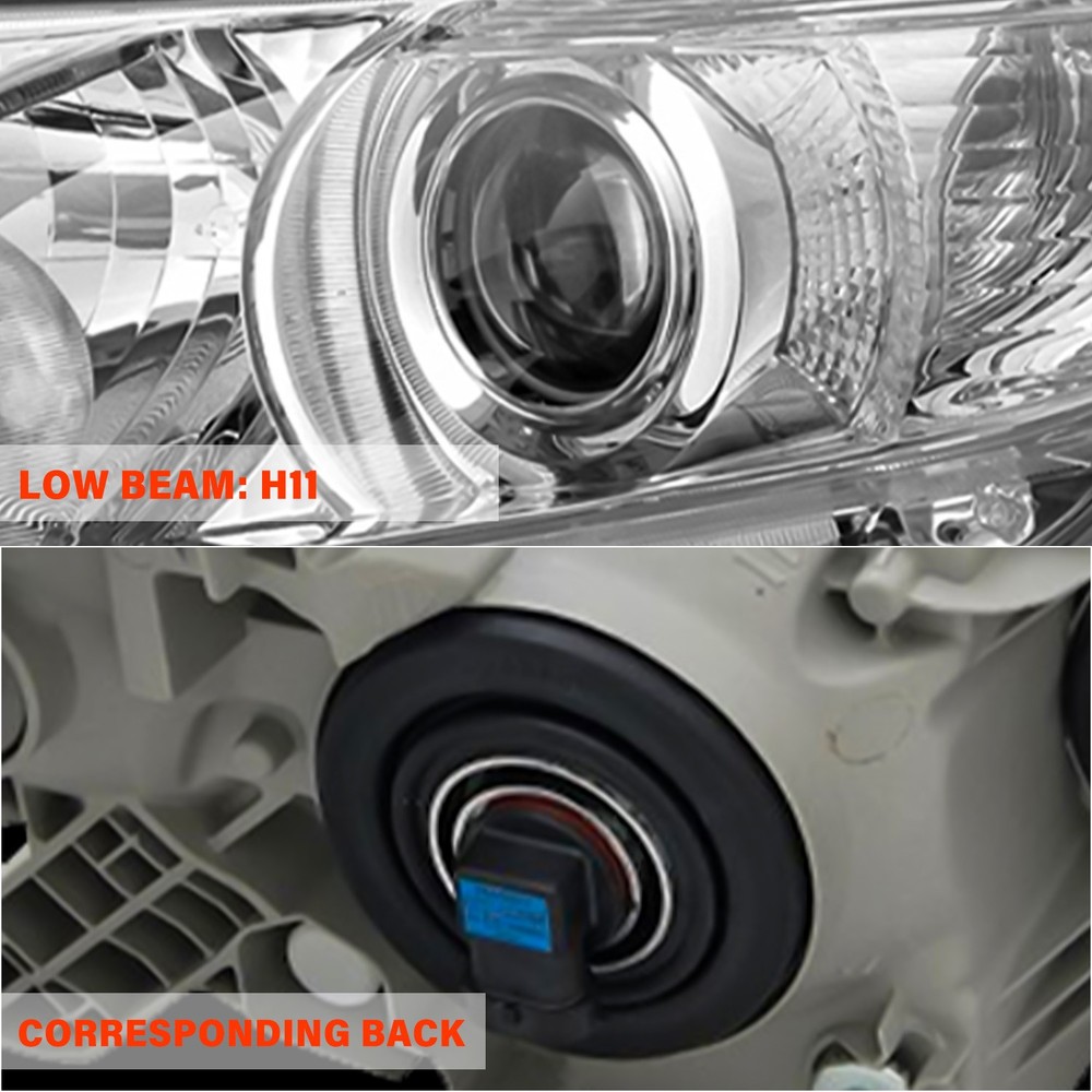 For 2011 2012 2013 Toyota Highlander Projector Chrome Headlights Assembly Lamps
