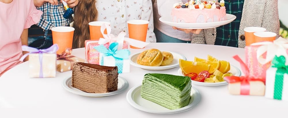 6 Inch Disposable postable Small Paper Plates, Recycled