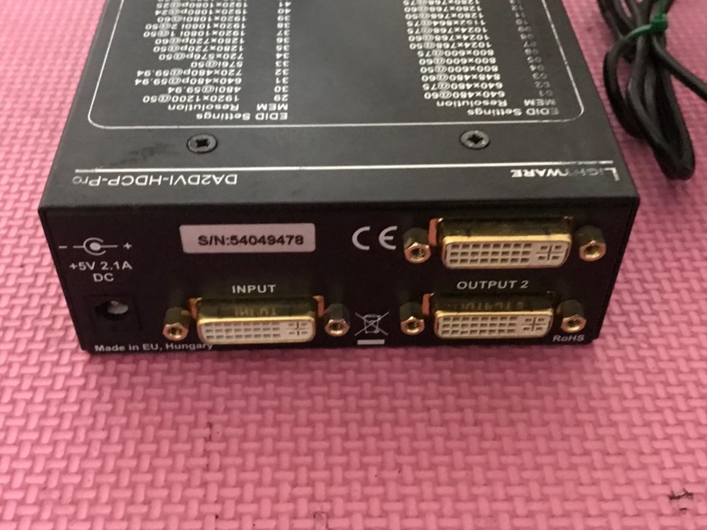 Lightware DA2DVI-HDCP-Pro Distribution Amplifier with power supply