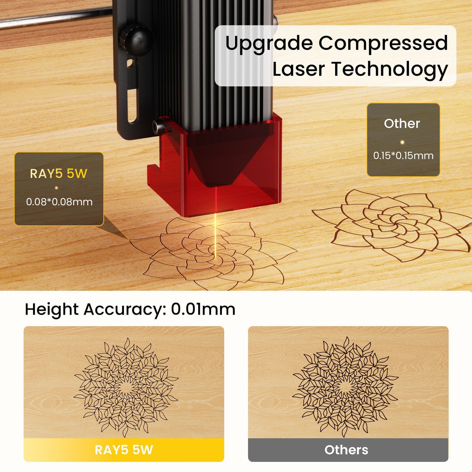 60W Laser Engraver 10000mm/min High Precision Laser Engrave Longer Ray5 5W