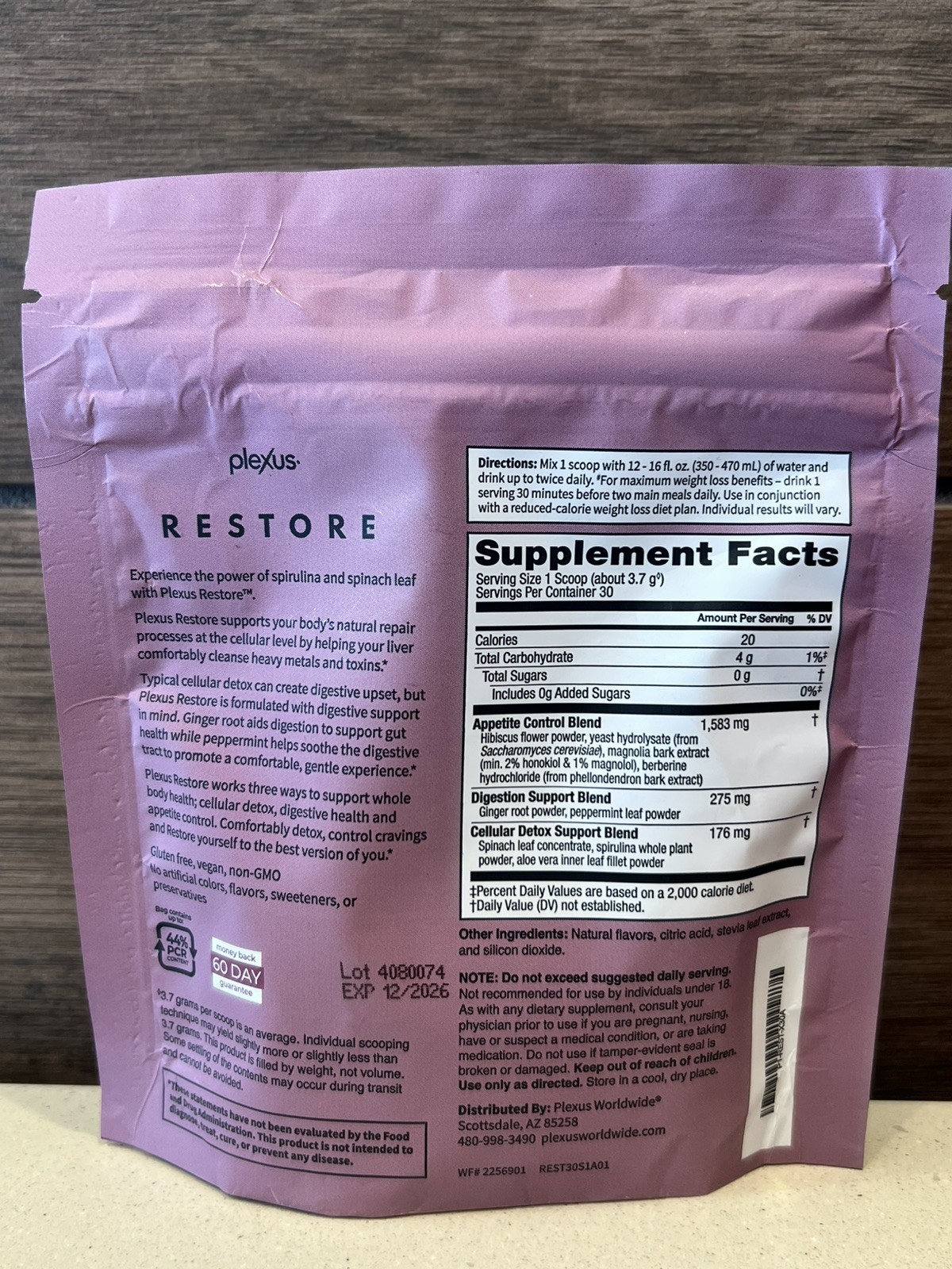 Plexus RESTORE Cellular Detox Digestion Support Appetite Control 3.9 LEMON BERRY