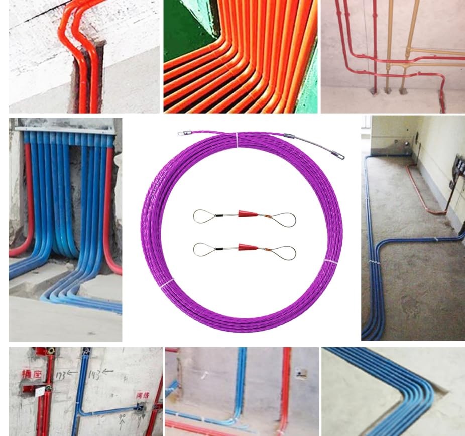 30M 100Ft Fish Tape Cable Puller Cable Rods Kit PET Electrical Cable Puller 4mm