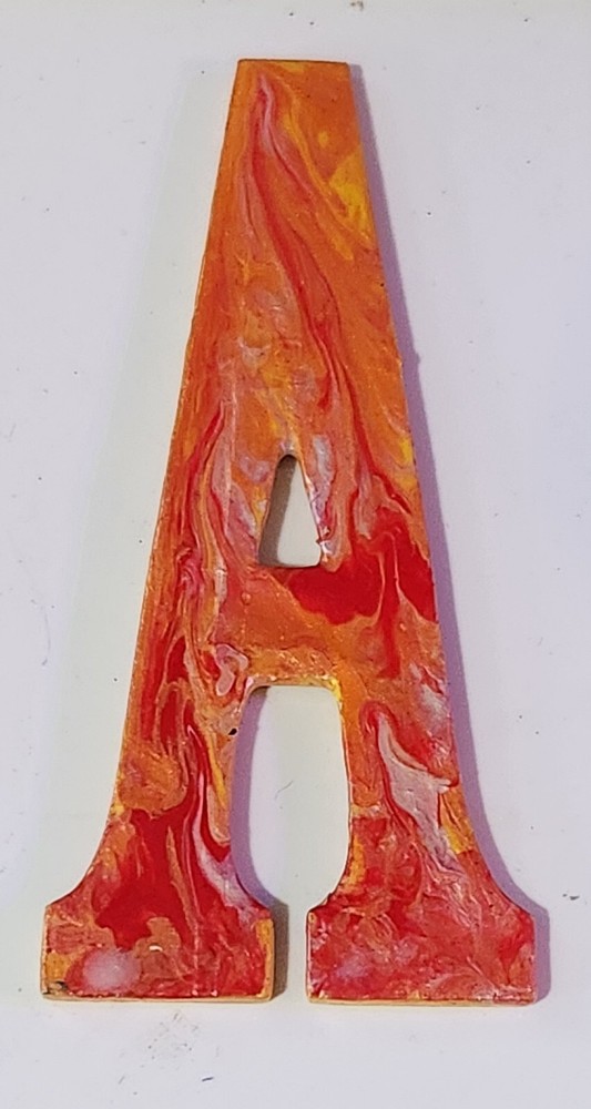 Unique Handpainted 4" Wood Letter "A"
