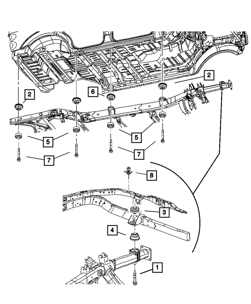 Genuine Mopar Frame To Body Isolator 55362298AA