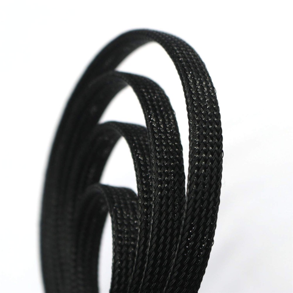 30ft PET Expandable Sleeving Wire Cable Sleeve 1/2, Black