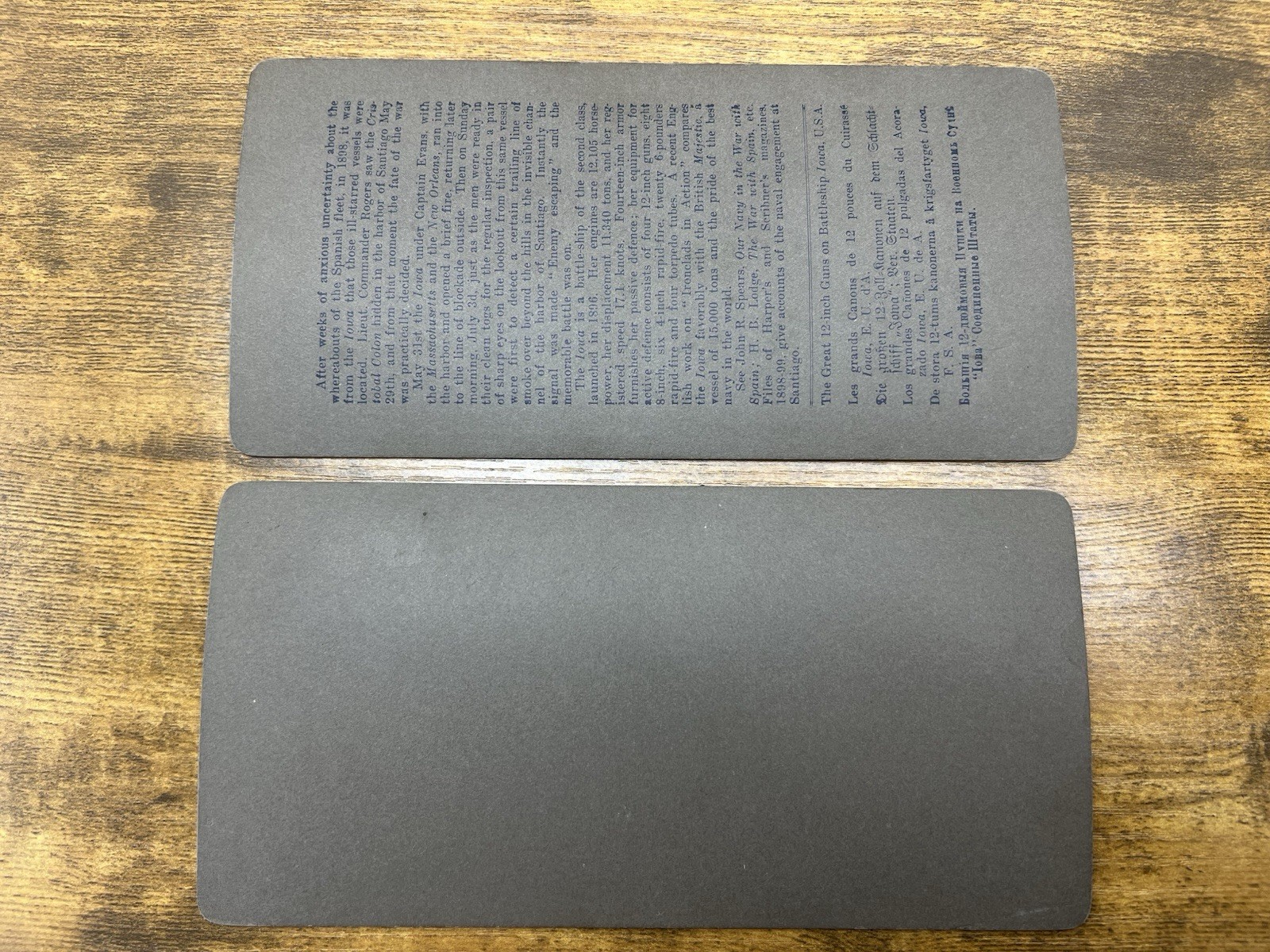 Lot 2 Spanish American War Stereoviews 1898 USS IOWA & OREGON Battleship Navy