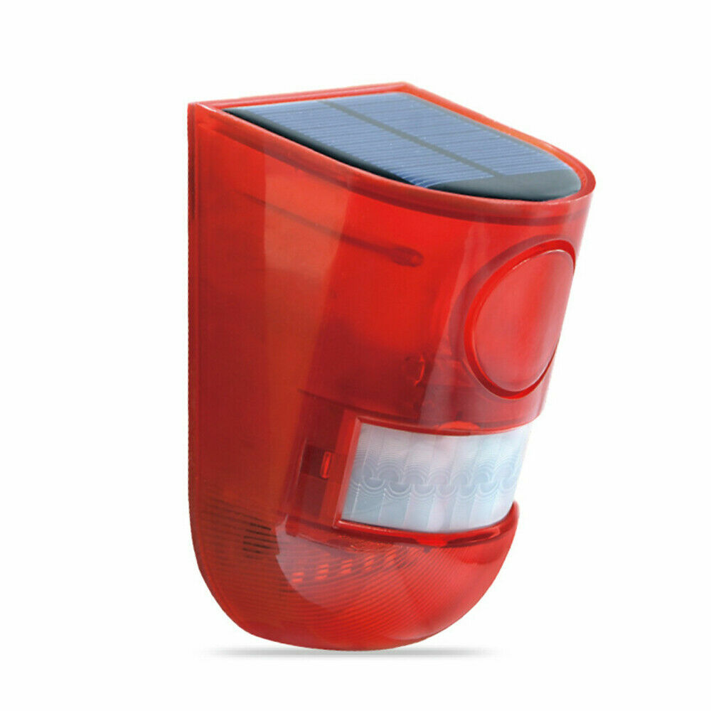 LED Light Solar Strobe Light Solar Alarm Wireless Motion Sensor Detector Outdoor
