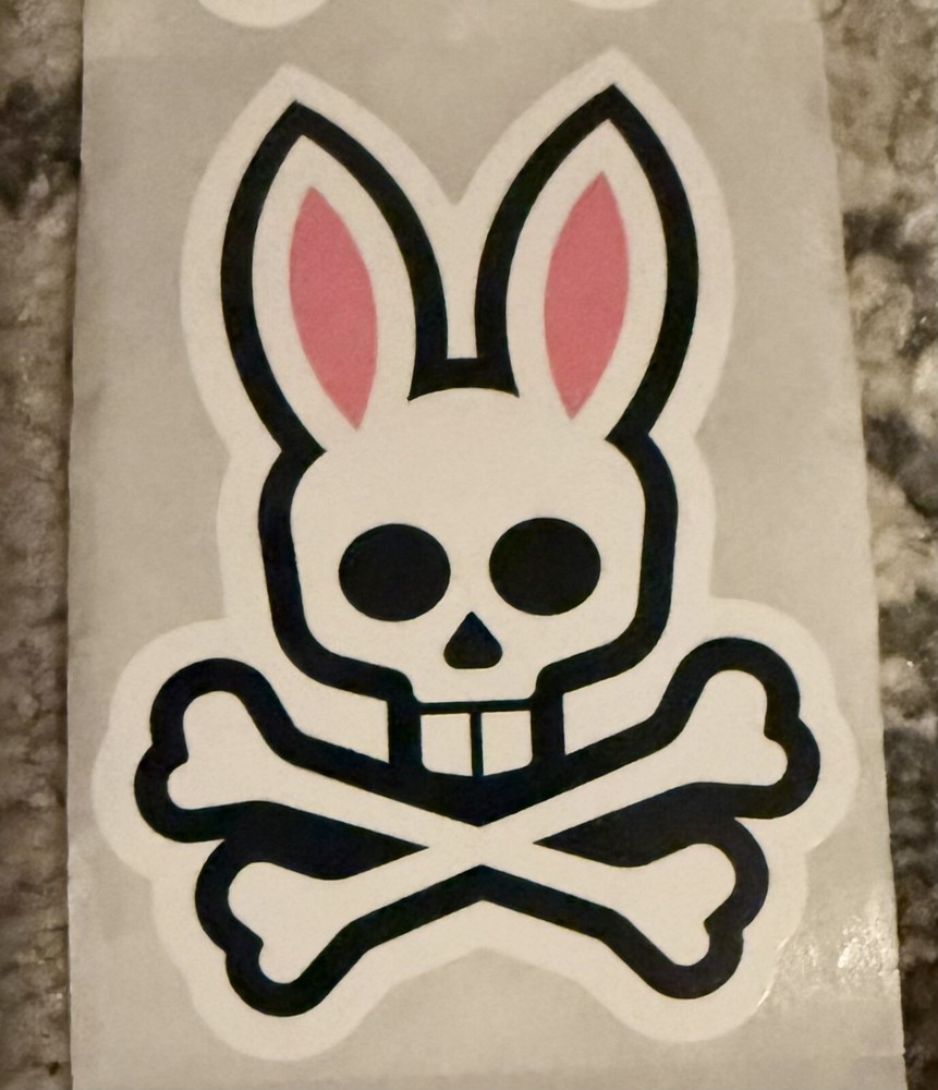 10 Psycho Bunny Stickers 2”x3”