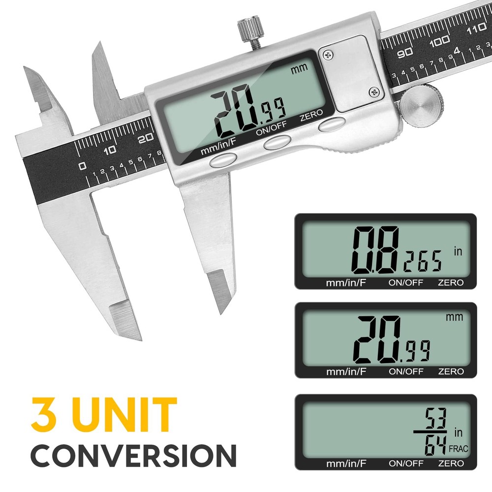 Digital Caliper Measuring Tool, 6 Inch Caliper Tool with Large LCD Screen, Ea...