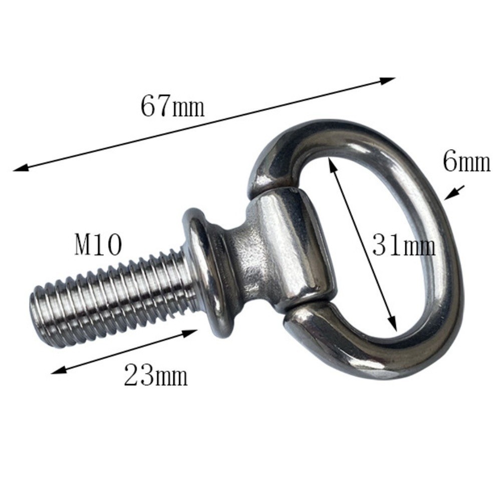 Rustproof M10 Stainless Steel Carriage Harness Bolts Fall Down Ring Hardware