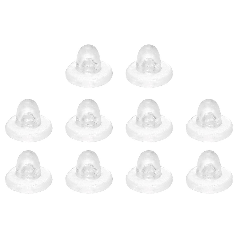 Earring Backs, 50pcs - Silicone Soft Earring Backs for Studs (Clear,8mm)