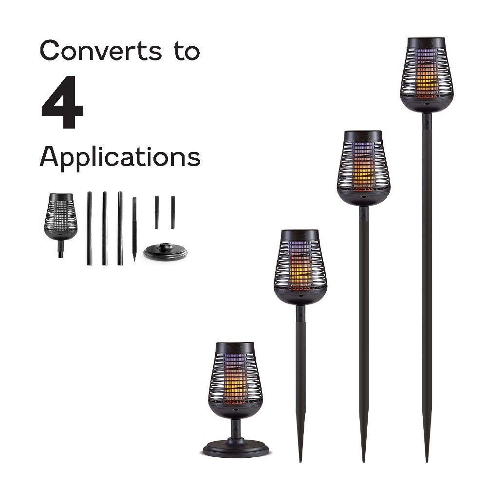 Solar Insect Killer Torch with LED Flame Effect, Black Torch