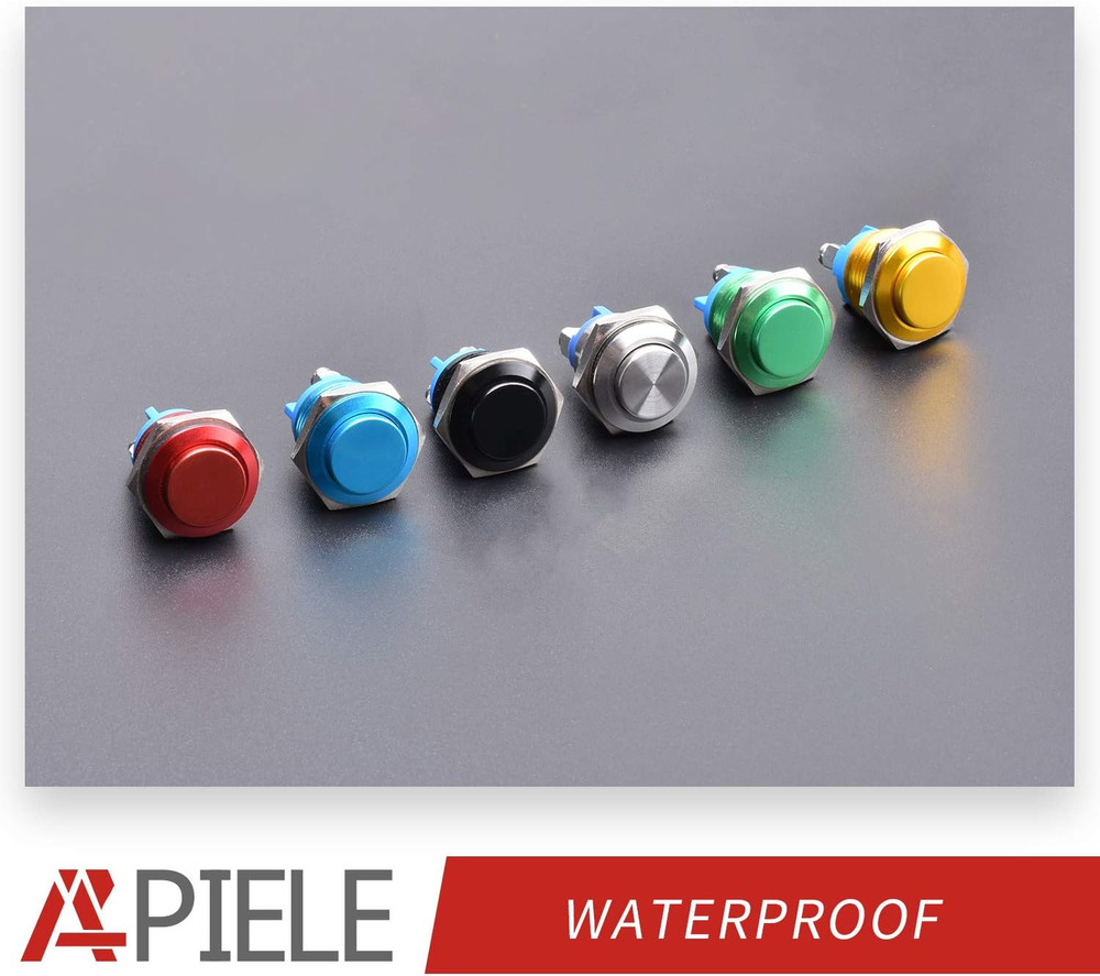 16Mm Momentary Push Button Switch High round Cap Waterproof Aluminum Shell High
