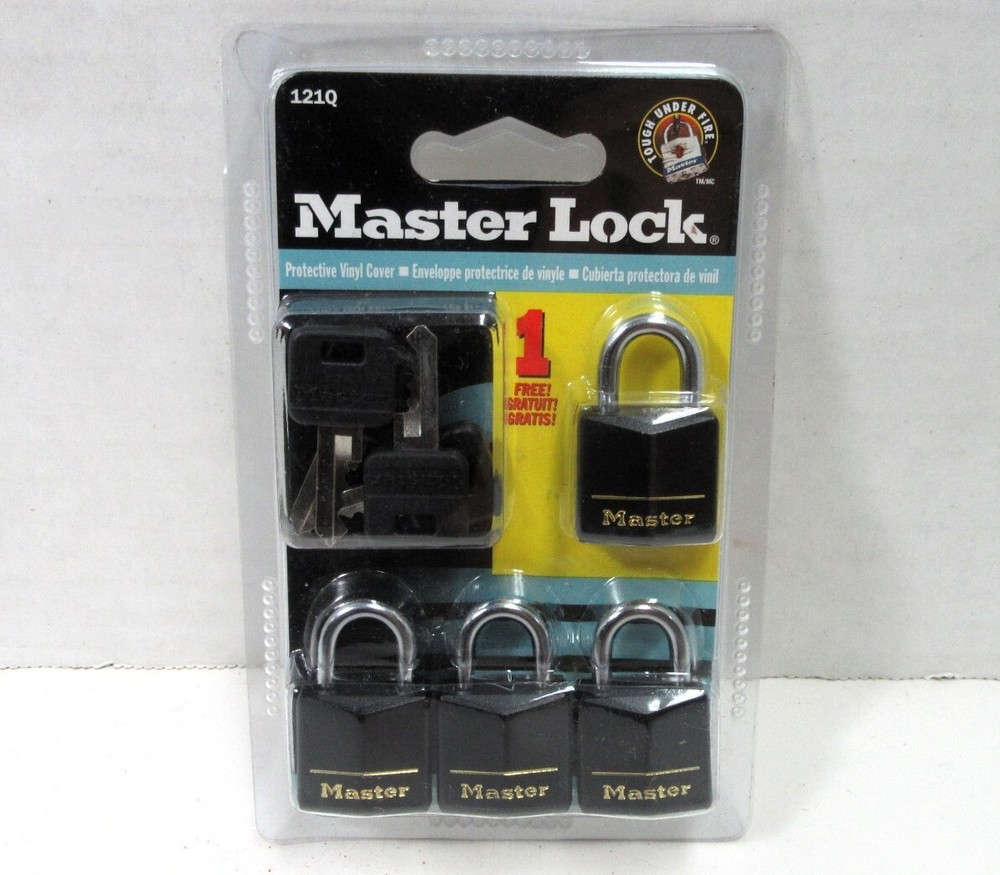 MASTER LOCK PADLOCK 121Q 4 PACK 3/4"(20MM) NEW