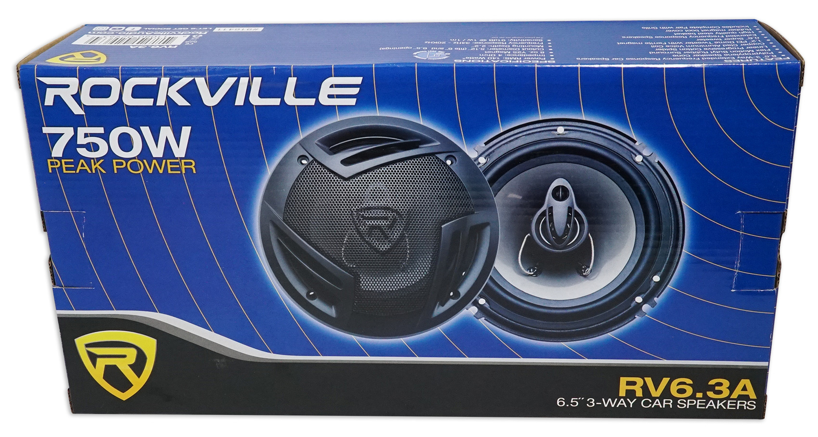 (4) Rockville RV6.3A 6.5" 3-Way Car Speakers 1500 Watts/280 Watts RMS CEA Rated