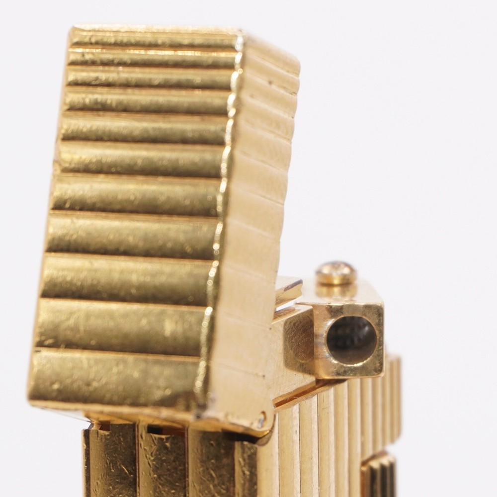 Rare Dunhill Lighter Gold Stripe Pattern-Ultrasonically cleaned_Working