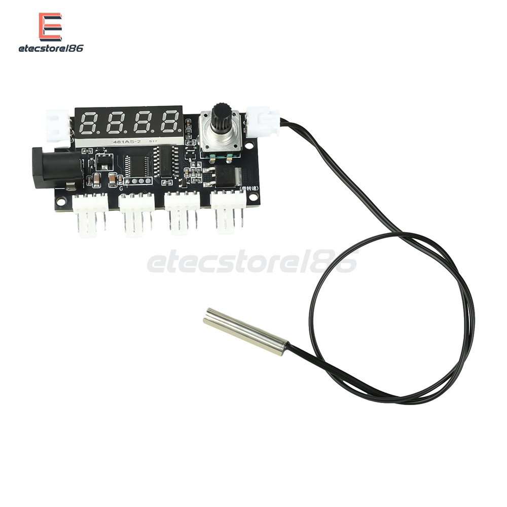 DC 5-24V 5A 4-Way PWM Fan Speed Control Intelligent Temperature Control Module