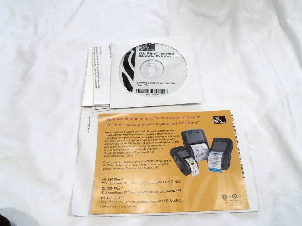 Zebra QL220 Plus Q2D-LUBA0000-00 Portable Barcode Label Bluetooth Printer QL220+
