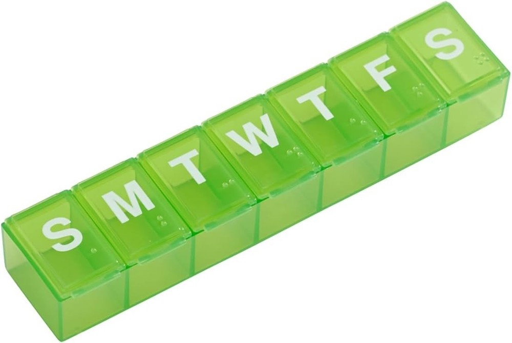 Compact 7-Day Pill Planner with Large Compartments - Easy Medication Management