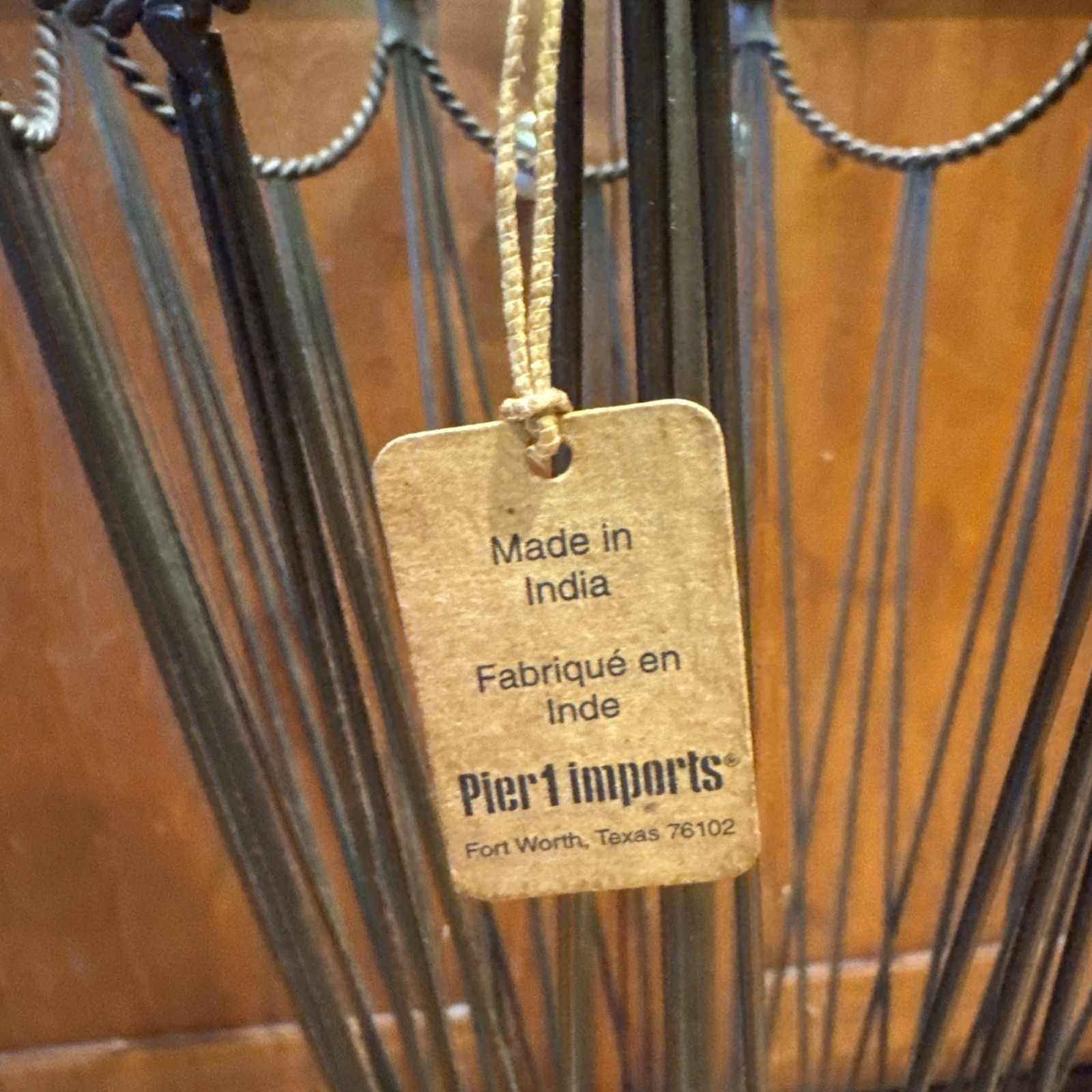 Pier 1 Imports NWT Umbrella Stand Wood Handle Metal Base 31”