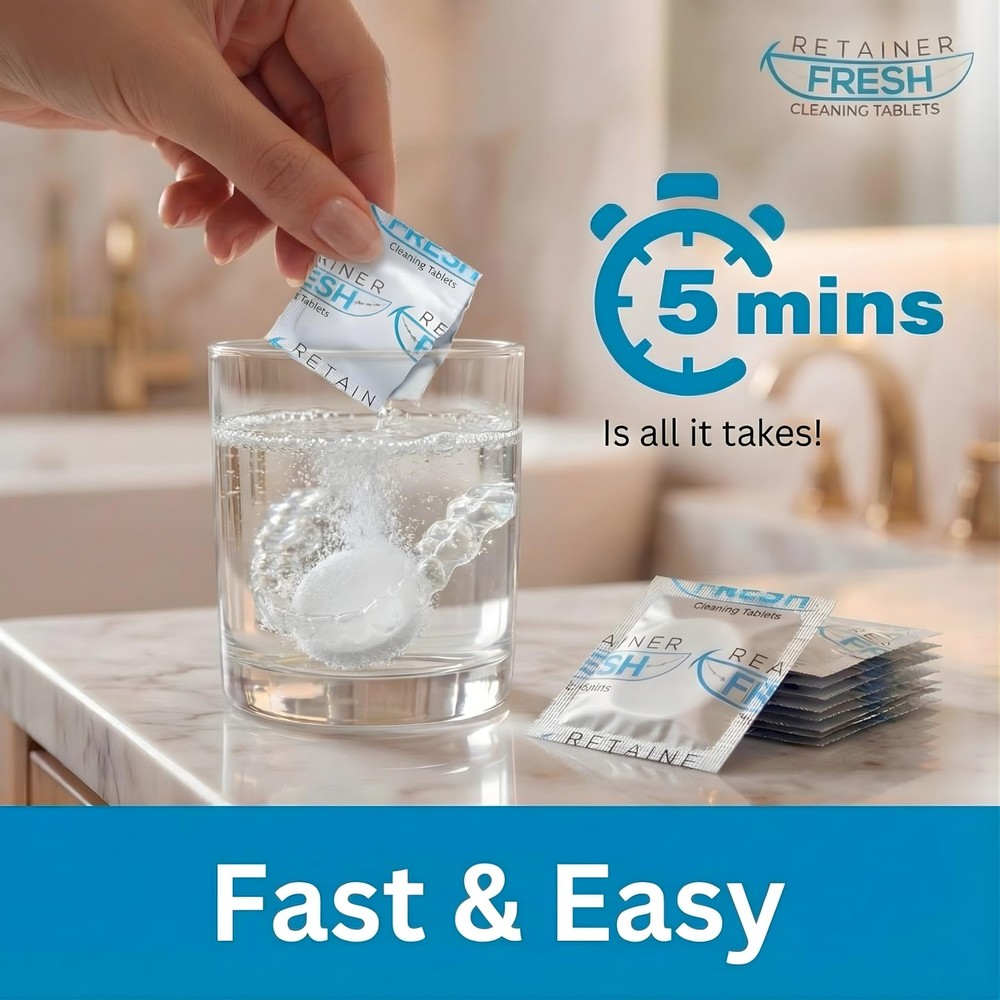 Retainer Fresh Cleaner Tablets - Denture Cleaner, 36 Tablets, White