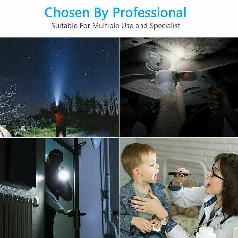 2PCS Mini Small Torch Super Bright LED Flashlight Penlight with Clip Pocket