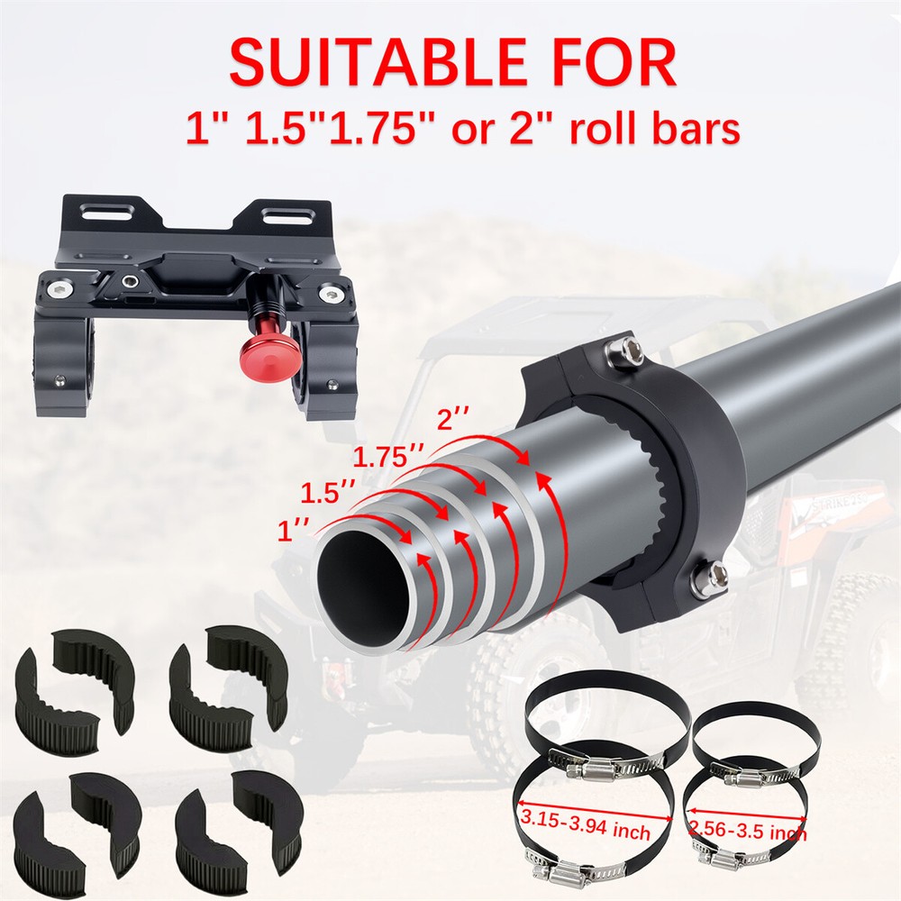 Quick Release UTV Fire Extinguisher Mount Kits Adjustable Roll Bar Extinguisher