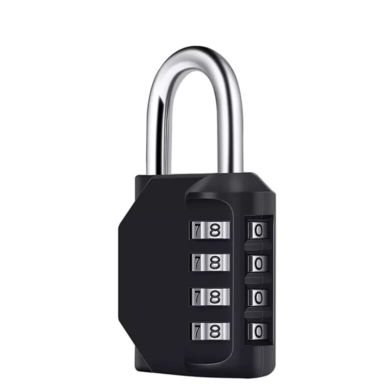 2 Pack 4 Digit Combination Padlock with Keys for School Gym Locker Waterproof