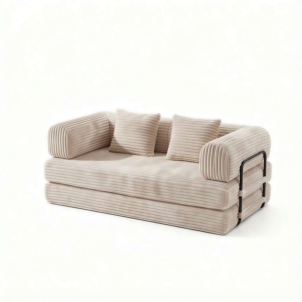 Compression Sofa,Convertible Floor Sofa Bed-with Pillow Back Support Armrest,Co