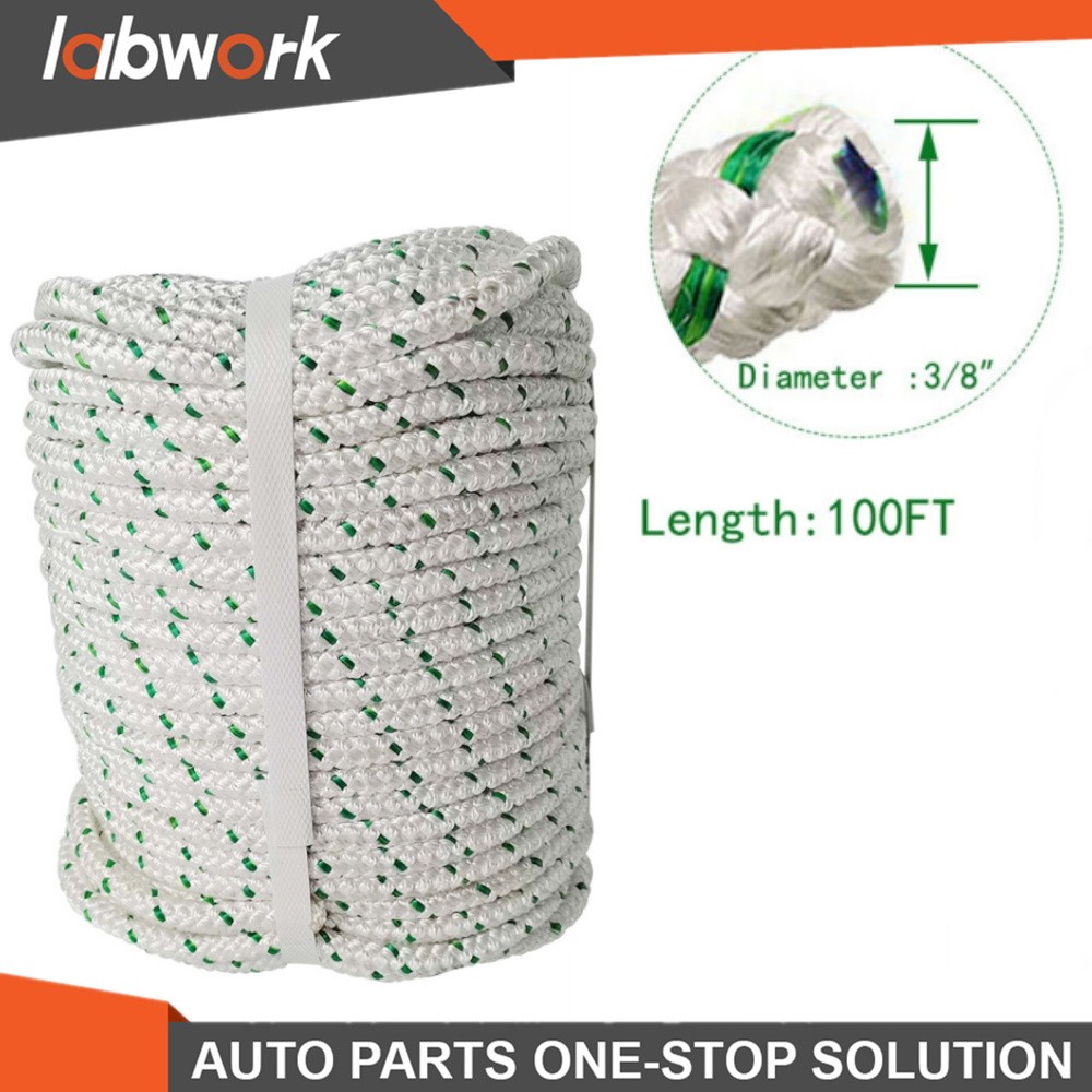 Labwork 1544Lbs Breaking Strength Double Braid Polyester Bull Rope 3/8" × 100'