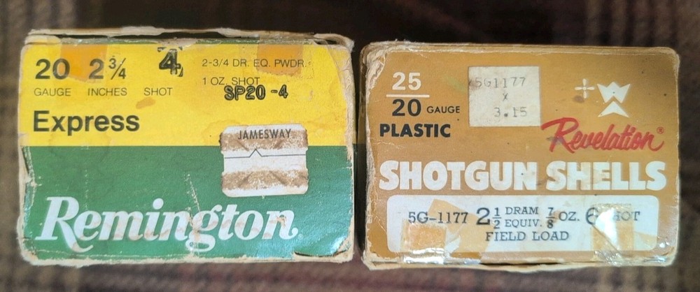 2 vintage shotgun shell boxes empty