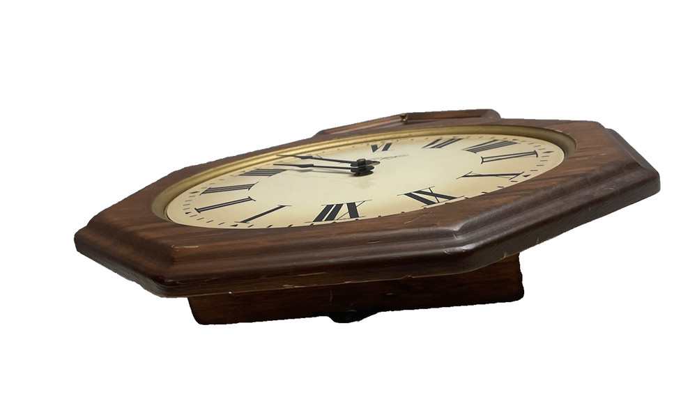 Seth Thomas Golden Rule Pendulum Wood Wall Clock E477-005 - Untested No key