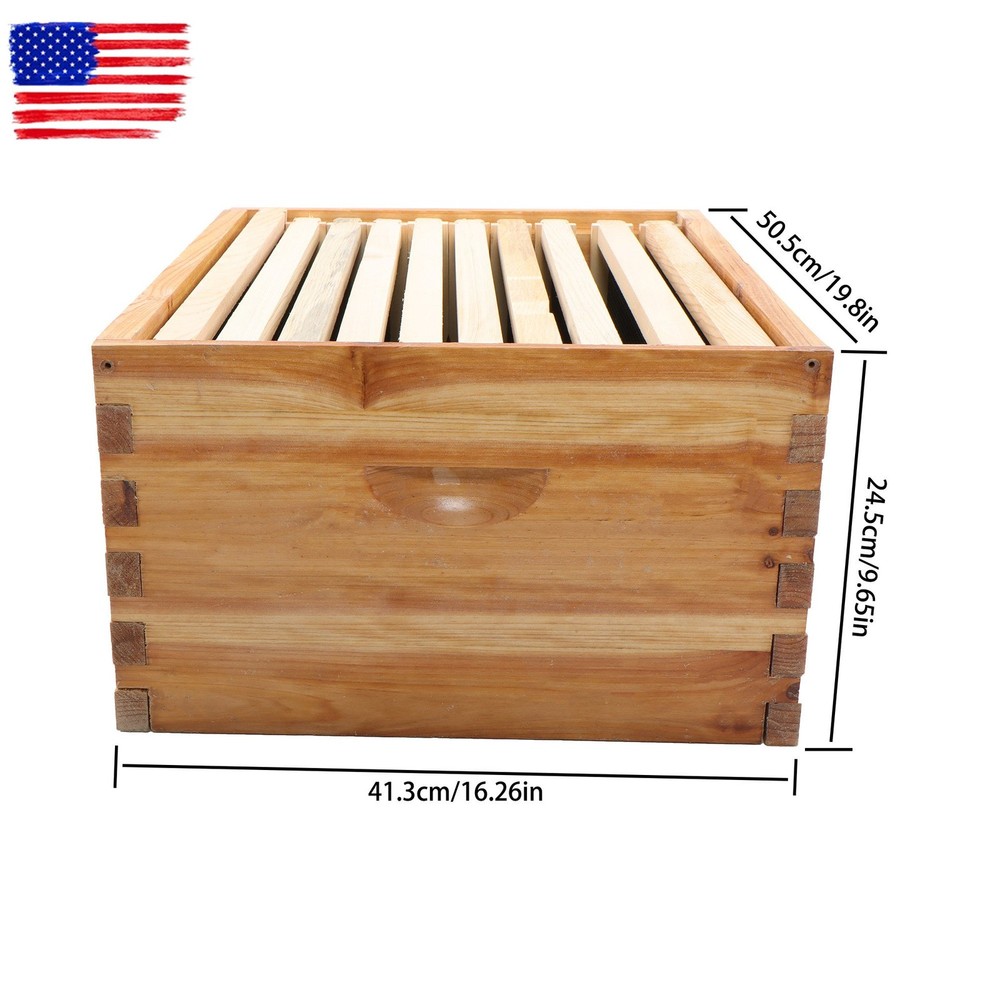 Bee Hive Beeswax Coated Includes Beehive Frames and Foundations 4 Layer 10-Frame