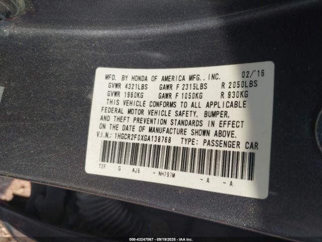 Used A/C Selector Switch fits: 2016 Honda Accord automatic temperature control U