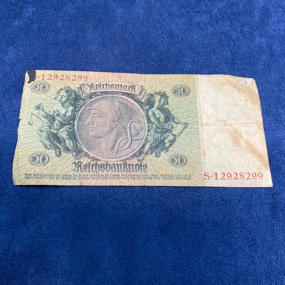 3pc Lot Reichbanknote, 50, 500, 5000