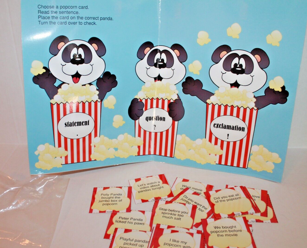 Punctuation Educational Folder Game Language Arts Center Activity Grades 2-4