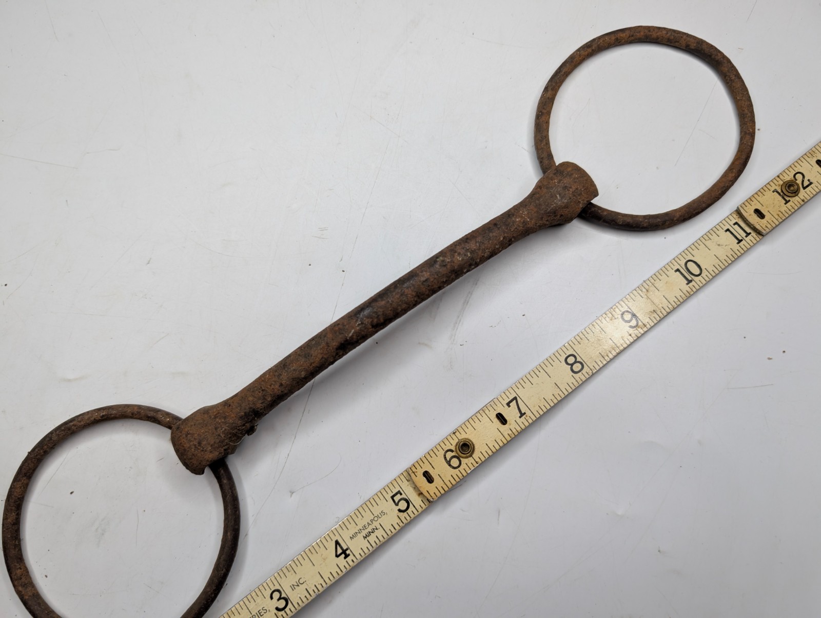 Antique Primitive Forged Iron Horse Bit Snaffle Equestrian Western Farm Decor