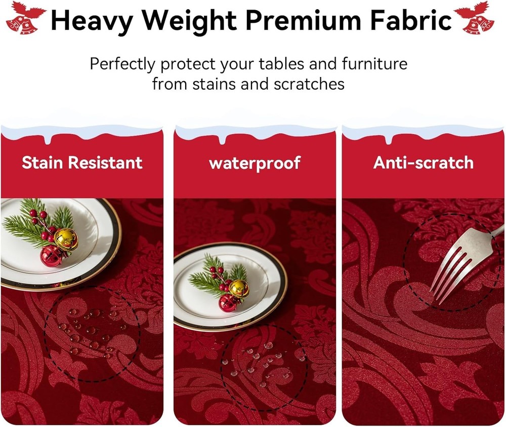 Romanstile Christmas Jacquard Rectangle 60" x 84" (Rectangular), Red