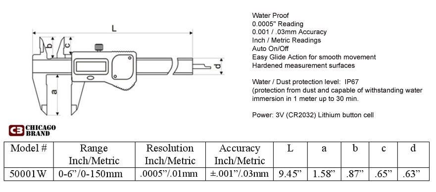 Waterproof Digital Caliper IP67
