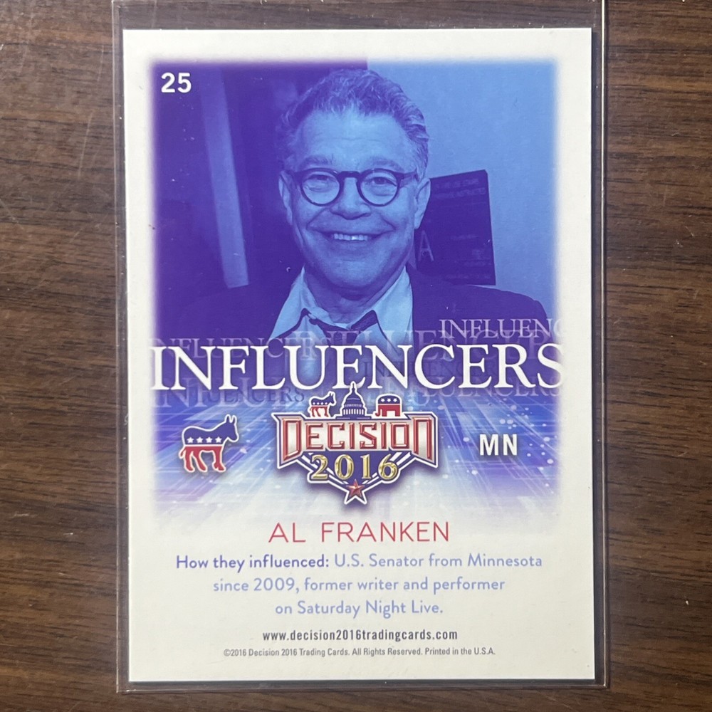 Decision 2016 Al Franken Trading Card 25