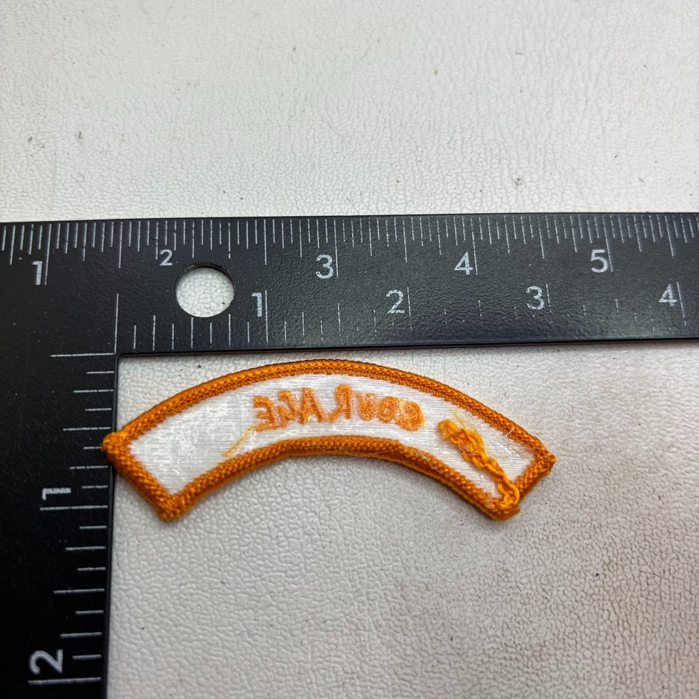 Orange on White COURAGE Rocker Tab Patch AAAF