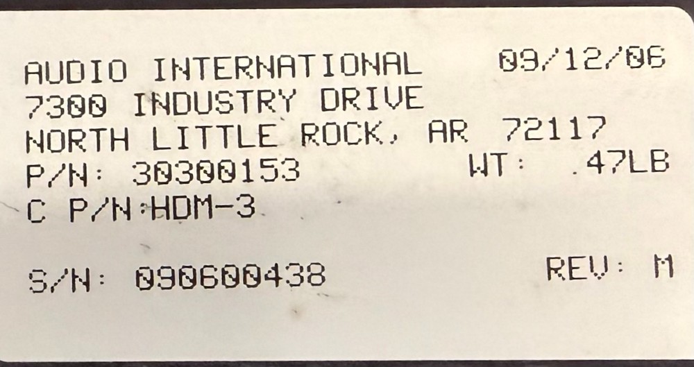 Audio Amplifier 30300153 Removed Working