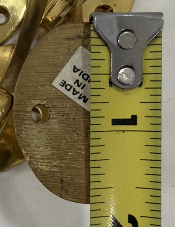 6 VTG 4”Solid Brass Wall Door Coat Kitchen Hook Rustic Old Style with 1”screws