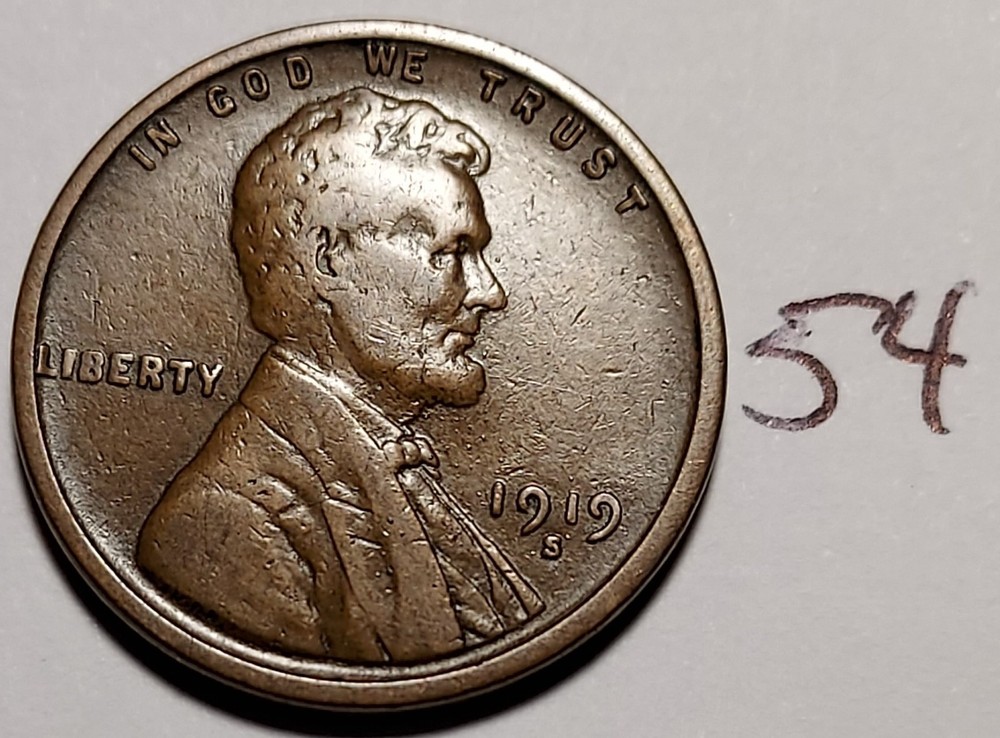 1919-S Lincoln Wheat Cent         #54