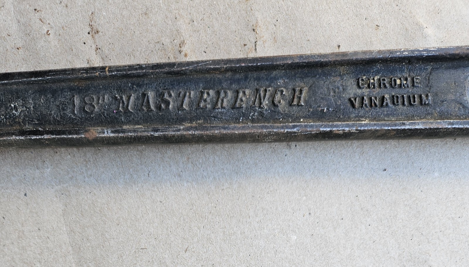 VERY RARE 18" Heller Bros. Masterench Adjustable Wrench, Smooth Jaw, Vintage USA